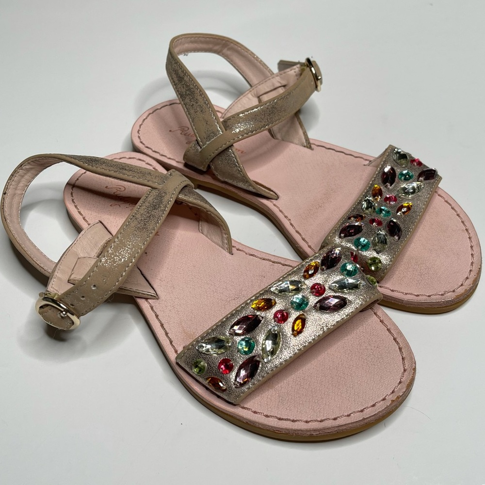 Ruby & Bloom Metallic Jewel Embellished Sandal